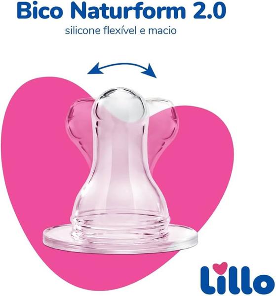 Imagem de Kit 2 Mamadeiras Divertidas 240ml Bico 6+ Meses Azul Lillo