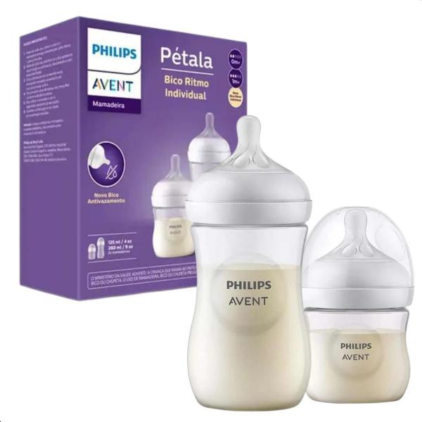 Imagem de Kit 2 Mamadeiras Pétala Transparentes - Pack 125ml e 260ml 02 Petala - Philips Avent