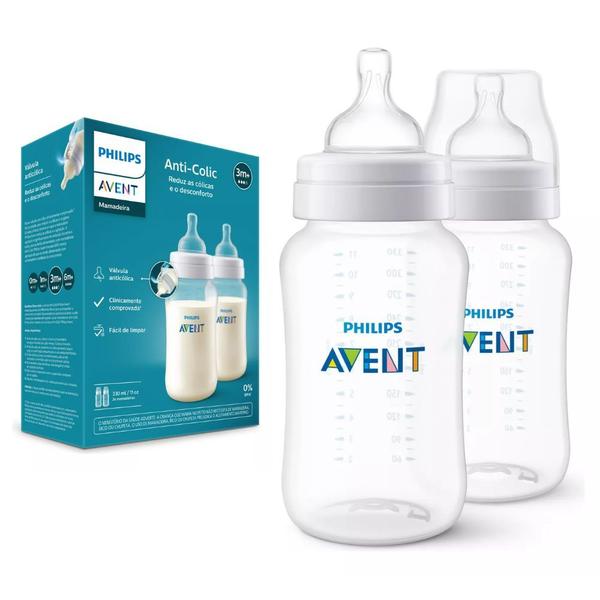 Kit 2 Mamadeiras Philips Avent Anti-cólica 330ml Classic - Scy106/02 Kit 2 Mamadeiras Philips Avent Anti-cólica 330ml Classic - Scy106/02