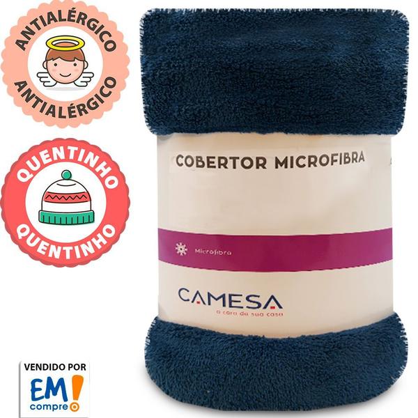 Imagem de Kit 2 Manta Cobertor Casal Microfibra Soft Macia Fleece 180x220cm Camesa - Emcompre