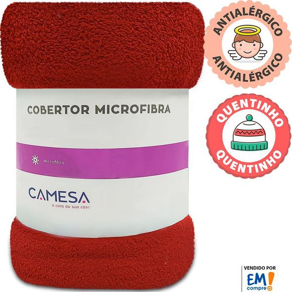 Imagem de Kit 2 Manta Cobertor Solteiro Microfibra Soft Macia Fleece 150x220cm Camesa - Emcompre