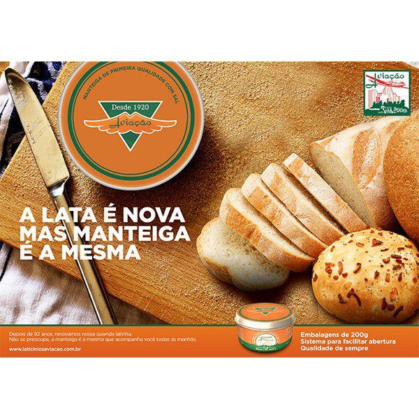 Kit 2 Manteiga Com Sal Aviação Lata 200g Imagem de Kit 2 Manteiga Com Sal Aviação Lata 200g