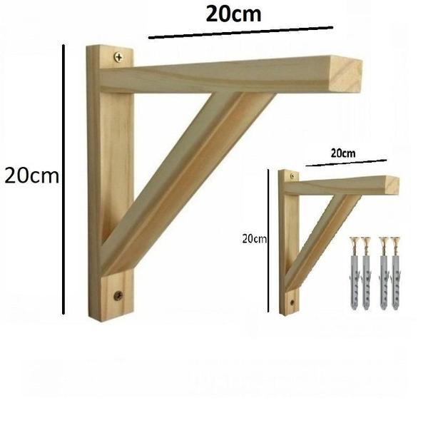 Imagem de Kit 2 Mãos Francesas + Buchas E Parafusos 20X20