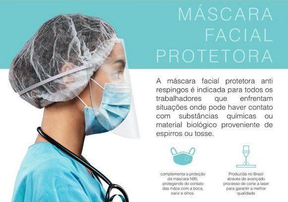 Imagem de Kit 2 Máscara Protetora Facial Anti Respingos Face Shield