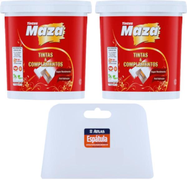 Imagem de Kit 2 Massa Acrílica Interna Externa 1,6Kg Branca + Espátula