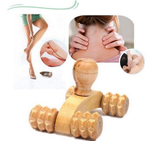 Imagem de Kit 2 Massageador Madeira Relaxante Carrinho Luxo