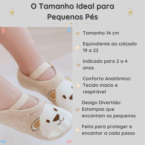 Imagem de Kit 2 Meias Sapatilhas Antiderrapante Pietra Baby Infantil Unissex Algodão Confortável Estampas Divertidas Para Bebês