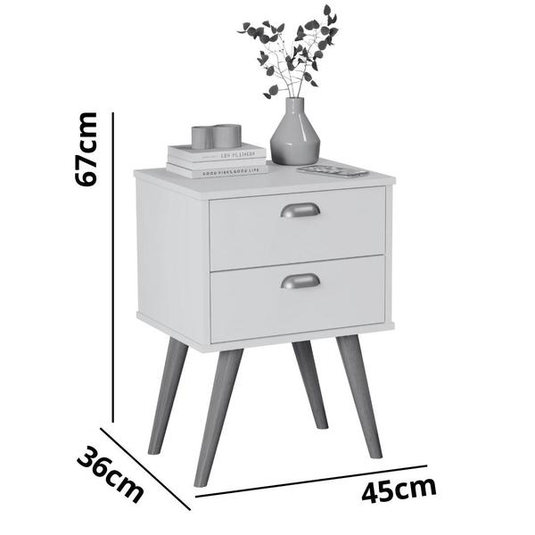 Imagem de Kit 2 Mesa de Cabeceira Com Duas Gavetas Quarto
