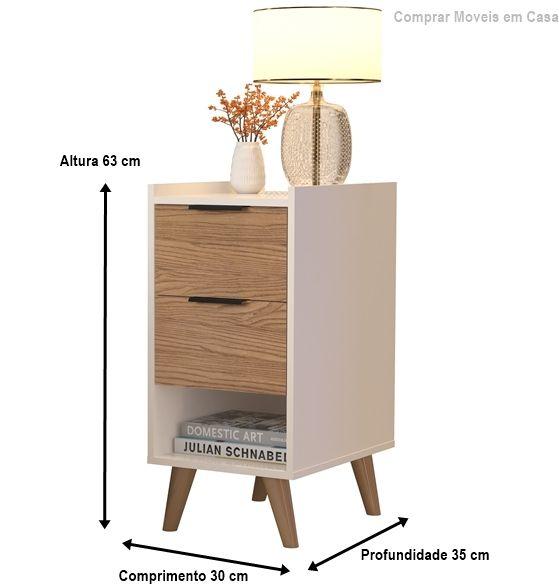 Imagem de Kit 2 Mesas de Cabeceira Amanda Pés Palito 2 gavetas cores - Comprar Moveis para sua Casa