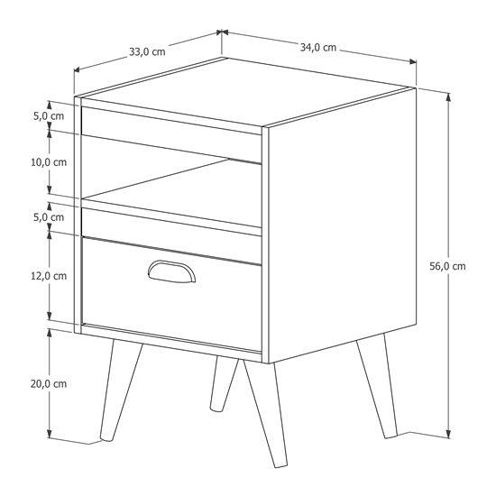 Imagem de Kit 2 mesas de cabeceira Sal Pés Palito - Branco / Nature - Comprar Moveis para sua Casa