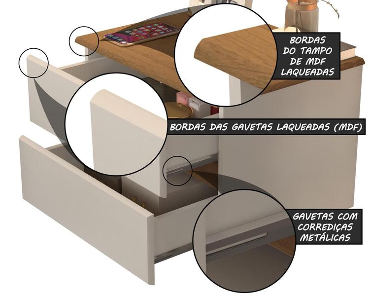 Imagem de KIT 2 Mesas De Cabeceira Suspensa Criado Flutuante Tóquio 2 Gavetas - LET Decor