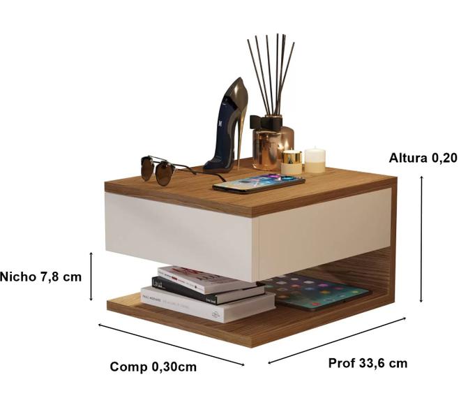 Imagem de Kit 2 Mesas de Cabeceira Suspensa Florida Cores - Comprar Moveis de Casa