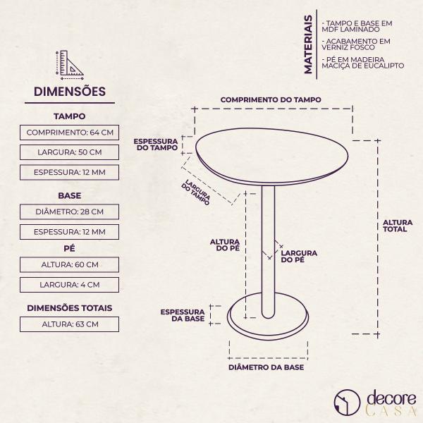 Imagem de Kit 2 Mesas Laterais Monopé Laminadas Design Orgânico