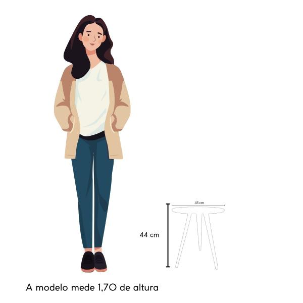 Imagem de Kit 2 Mesas Lateral de Canto e Apoio Redonda Retrô 44 cm