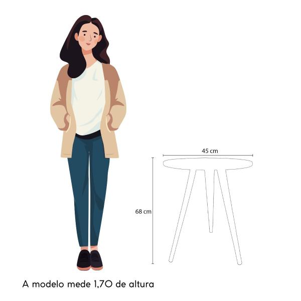 Imagem de Kit 2 Mesas Lateral de Canto e Apoio Redonda Retrô 68 cm