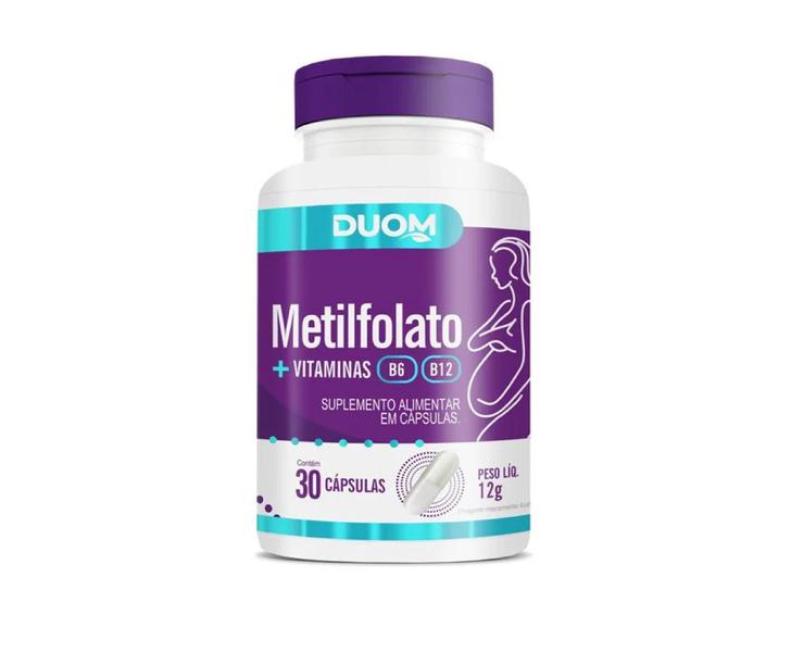 Imagem de Kit 2 Metilfolato Com Vitaminas B12 E B6 Com 30Caps - Duom