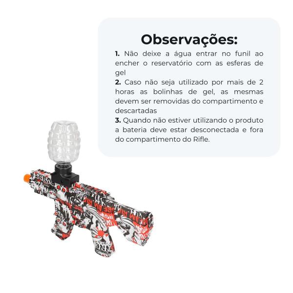 Imagem de Kit 2 Metralhadora de Gel Arminha Brinquedo Automática Fuzil