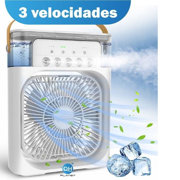 Imagem de Kit 2 Mini Ar Condicionado Climatizador Umidificador Portátil Usb Gela Frio