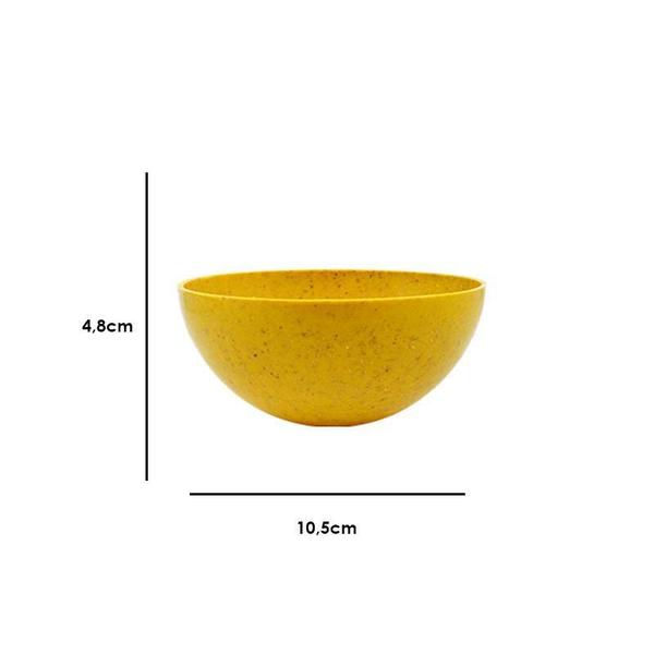 Imagem de Kit 2 Mini Bowl Fibra Madeira Green Colors Amarelo 240Ml