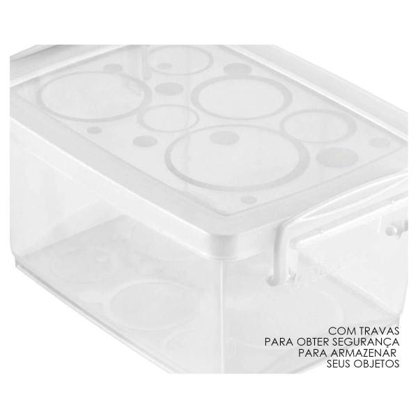 Imagem de Kit 2 Mini Caixa Organizadora Pequena com Trava 650 ml Cristal Ordene