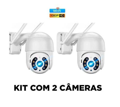 Imagem de Kit 2 Mini Câmera Smart Speed Dome 360 Wifi Segurança IP66 Full Compacta ANDROID IOS 8501S