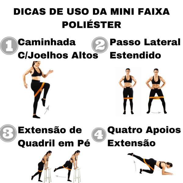 Imagem de Kit 2 Mini Faixas Elásticas de Exercícios Poliéster Nível Médio e Forte Vollo