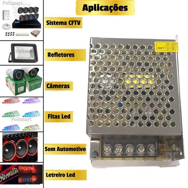 Imagem de Kit 2 Mini Fonte Chaveada 12V-5A Colmeia Bivolt Cftv E Leds