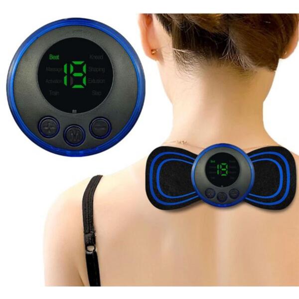 Imagem de Kit 2 Mini Massageador Elétrico Portátil Cervical EMS Varilex Alivia Dores Corpo Pescoço