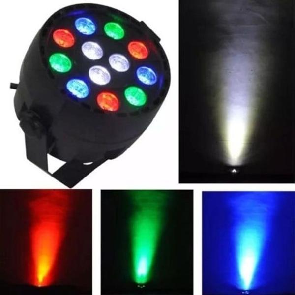 Imagem de Kit 2 Mini Par Led Refletor 12 Leds Rgbw