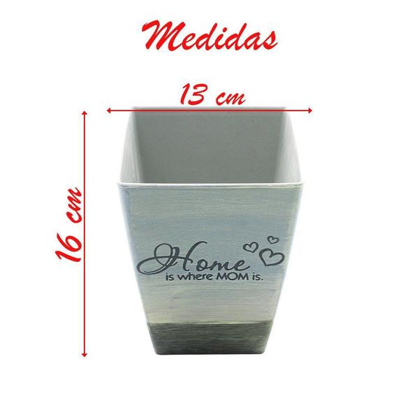 Imagem de Kit 2 Mini Vasos De Planta Cachepot Estampados Decorados 16cm