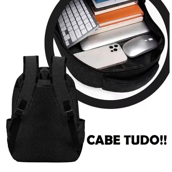 Imagem de Kit 2 Mochilas Bolsa Viagem Resistente Escolar Faculdade Coreana Masculina Feminina- Cor Aleatória