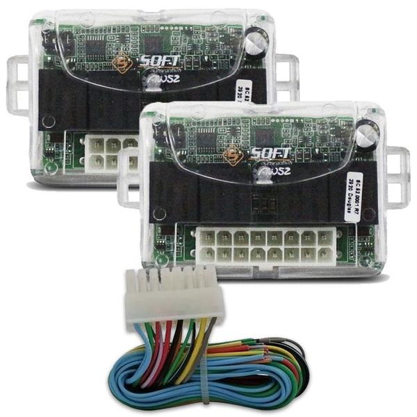 Imagem de Kit 2 Módulos de Vidro Elétrico AntiEsmagamento Universal Digital Soft Aw52 4 Portas / Substitui Antigo AW32