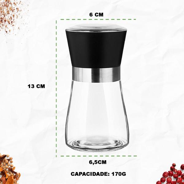 Imagem de Kit 2 Moedores De Pimenta Especiarias Temperos Sal Triturador Manual  Yab