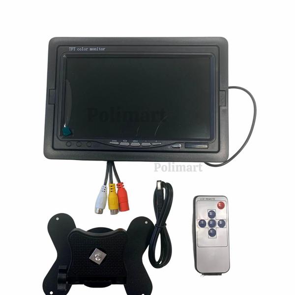 Imagem de Kit 2 Monitores 7" Veicular Tela LCD Portátil Analógico- TFT