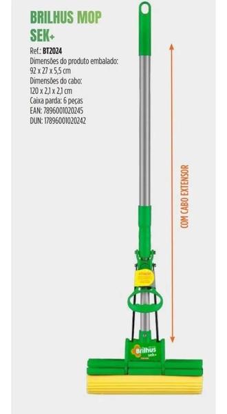 Imagem de Kit 2 Mop Rodo Sekito Bettanin Brilhus - Sek + Cabo Extensor