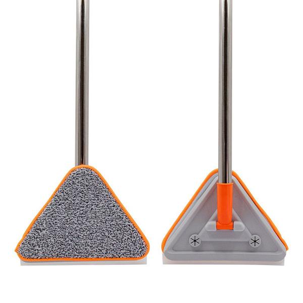 Imagem de Kit 2 Mop Triangular Rodo 2 Em 1 Articulado Compacto Durável