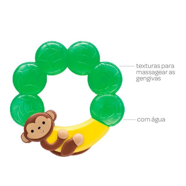 Imagem de Kit 2 mordedores infantil argola com agua textura macia massagear gengiva bebe buba