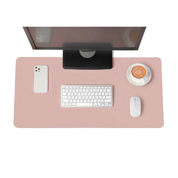 Imagem de Kit 2  Mouse Pad 120x60cm Grande Tapete De Mesa Retangular Em Sintético Impermeavel Rosa