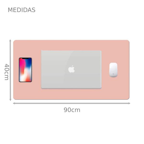 Imagem de Kit 2 Mouse Pad Gamer 90x40cm Grande Retangular Tapete De Mesa Rosa Sintético Antiderrapante