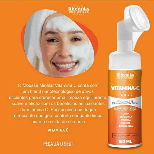 Imagem de Kit 2 Mousse Espuma De Limpeza Facial Vitamina-C 150Ml