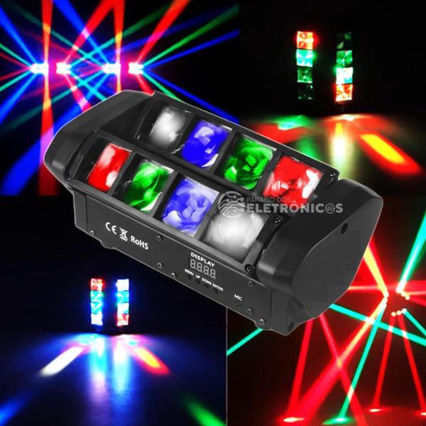 Imagem de Kit 2 Moving Globo Laser RGBW Strobo Jogo De Luz Para festa  DJ, 60W - JL808