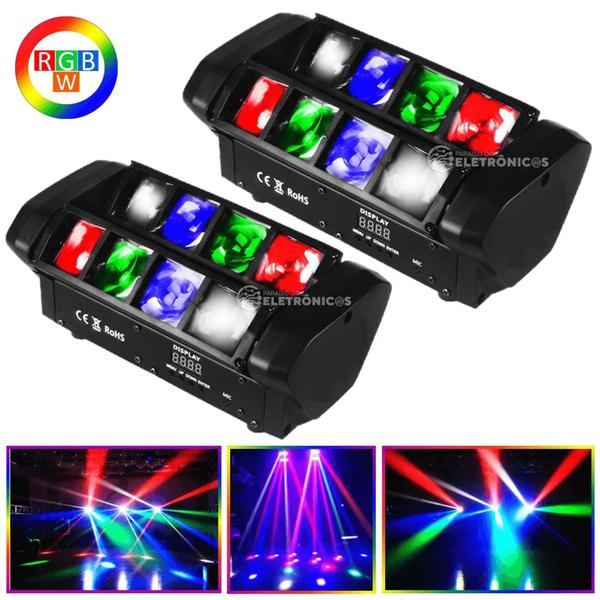 Imagem de Kit 2 Moving Globo Laser RGBW Strobo Jogo De Luz Para festa  DJ, 60W - JL808