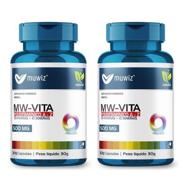 Imagem de KIT 2 MW VITA - POLIVITAMÍNICO A-Z 30 Cáps 500mg MUWIZ