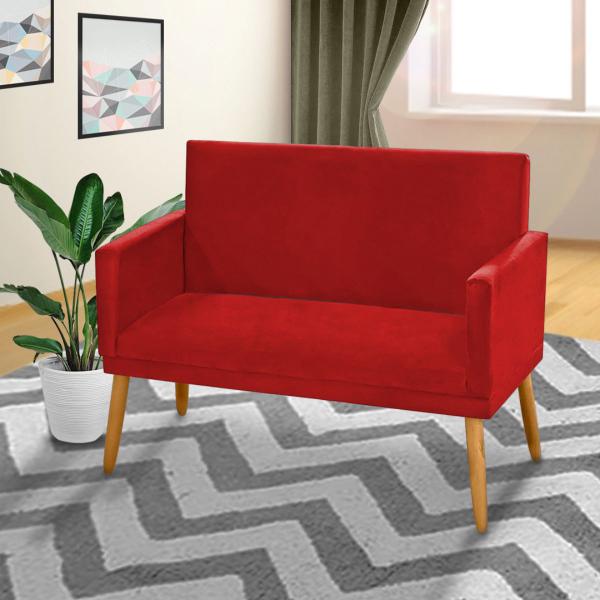 Imagem de Kit 2 Namoradeiras Nina Decorativas Luxo Suede Vermelho