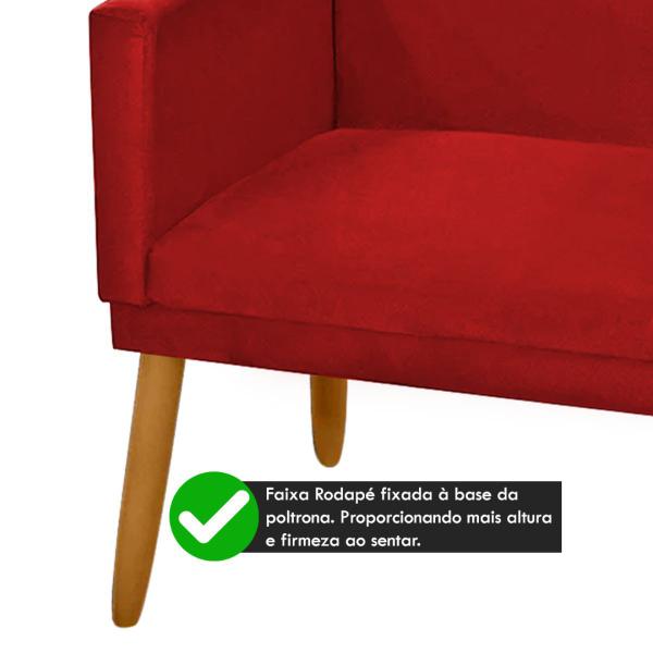 Imagem de Kit 2 Namoradeiras Nina Decorativas Luxo Suede Vermelho