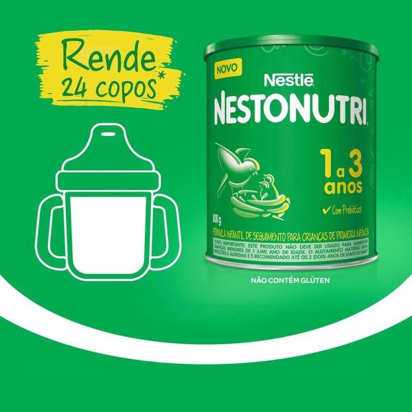 Kit 2 Nestonutri Fórmula Infantil 1 A 3 Anos 800g Nestlé - Nestle Imagem de Kit 2 Nestonutri Fórmula Infantil 1 A 3 Anos 800g Nestlé
