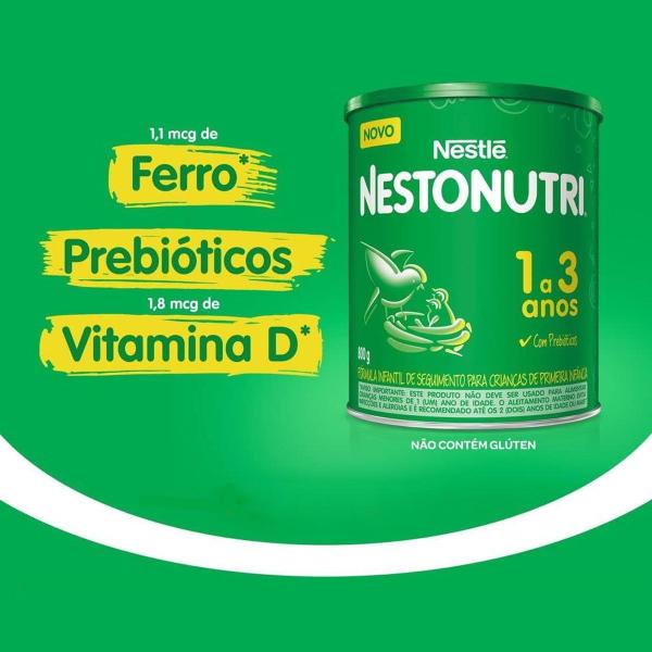 Kit 2 Nestonutri Fórmula Infantil 1 A 3 Anos 800g Nestlé - Nestle Imagem de Kit 2 Nestonutri Fórmula Infantil 1 A 3 Anos 800g Nestlé