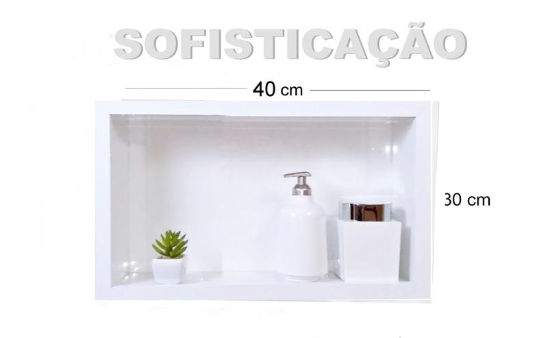 Imagem de Kit 2 Nicho Para Banheiro Em Porcelanato 40x30x10cm