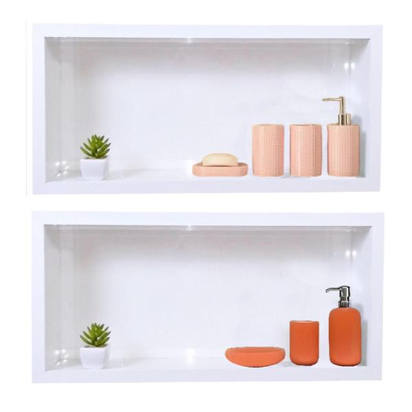 Kit 2 Nichos Para Banheiro Em Porcelanato 60x30x10 cm - PHZ Imagem de Kit 2 Nichos Para Banheiro Em Porcelanato 60x30x10 cm