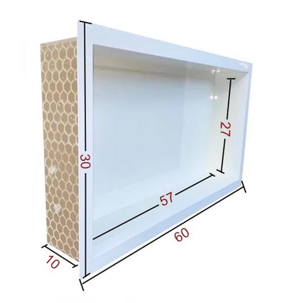 Imagem de Kit 2 Nichos Para Banheiro - Vertical e Horizontal - de Porcelanato Borda de Aluminio